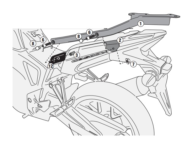 Baga lắp thùng sau CB500X (1121FZ)